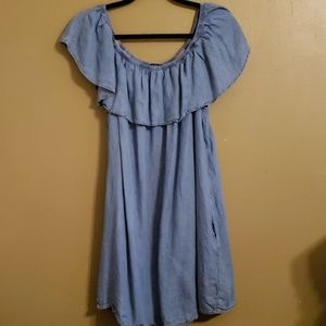 Haute monde off shoulder pocketed dress euc